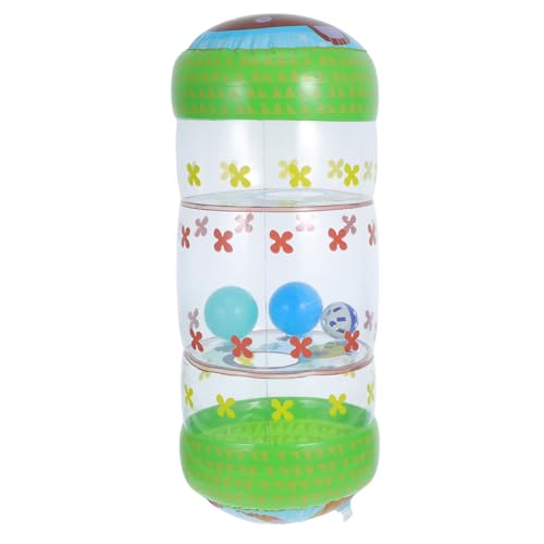 FRCOLOR Aufblasbarer Lernrollball mit Rassel für Sensorische Entwicklung Farbiger Tragbarer Spielzeugroller für Kleinkinder Drinnen und Draußen von FRCOLOR
