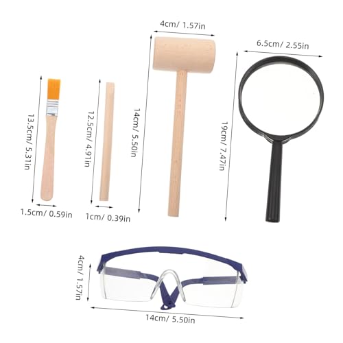 FRCOLOR Ausgrabungsset mit Mini Holzhammer Meißel und Pinsel Stem Dinosaurier Grabungswerkzeug für Kreative Tragbares Archäologie für Jungen und Mädchen FRCOLOR Ausgrabungsset mit Mini Holzhammer Meißel und Pinsel Stem Dinosaurier Grabungswerkzeug für Kreative Tragbares Archäologie für Jungen und Mädchen von FRCOLOR