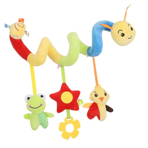 FRCOLOR Babywagen Spirale mit Rassel Bunte Weiche Krippen und Kinderwagenspirale Babyspielzeug für Monate Fördert SEH und Hörentwicklung Tragbar und Interaktiv von FRCOLOR