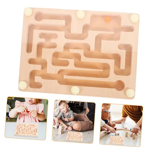 FRCOLOR Balancierendes Labyrinth Holzspielzeug für Pädagogisches Geschicklichkeitsspiel Konzentrationsförderndes Maze Board Fördert Auge Hand Koordination Geduld und Wahrnehmung von FRCOLOR