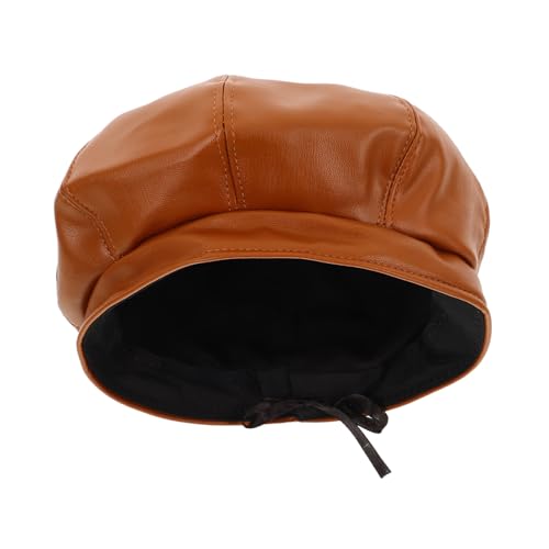 FRCOLOR Baskenmütze Für Party-cosplay-hut Hut Für Dekorativer Kinderhut Feiertage Hut Modische Baskenmütze Pu-leder Chocolate von FRCOLOR