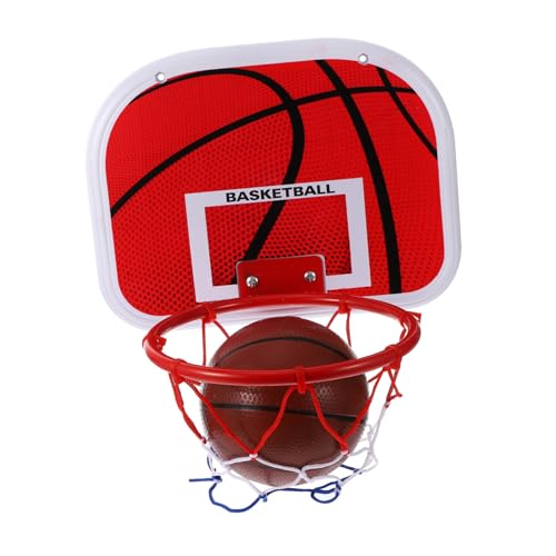FRCOLOR Basketballkorb Hängend ohne Bohren Kleines Indoor Basketballboard Leichtes Sportspielzeug für Jungen und Mädchen Tragbar für Drinnen und Draußen Rote Ausführung von FRCOLOR