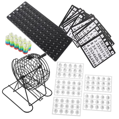 FRCOLOR Bingo Spiel Set Buntes Amerikanisches Gesellschaftsspiel Inklusive Karten und Kugeln Langlebig für Große Gruppen und Partys für Familie Schule und Bar von FRCOLOR