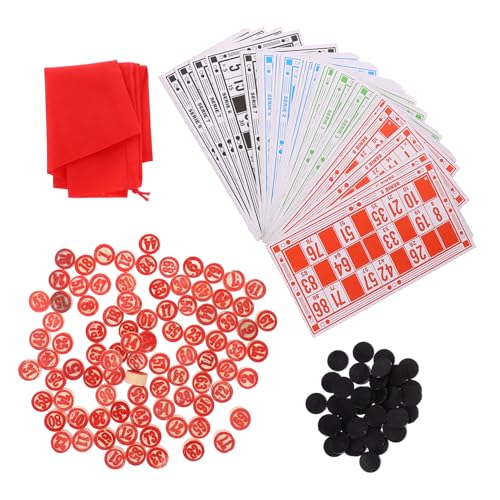 FRCOLOR Bingo Spielset mit Zahlenkarten und Robusten Spielfiguren Sicheres und Langlebiges Material Geeignet für Familie und Freunde für Geburtstage und Besondere Anlässe von FRCOLOR