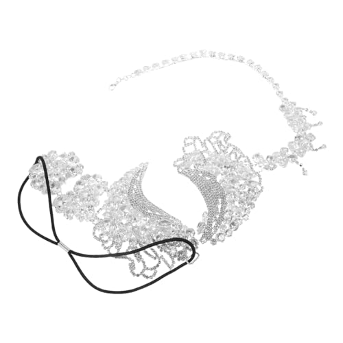 FRCOLOR Bling Rhinestone Damen Venezianische Halbgesichtsmaske Silber Elastisches Band Glitzer Maske für Prom Ball Mardi Gras Halloween Karneval Party FRCOLOR Bling Rhinestone Damen Venezianische Halbgesichtsmaske Silber Elastisches Band Glitzer Maske für Prom Ball Mardi Gras Halloween Karneval Party von FRCOLOR