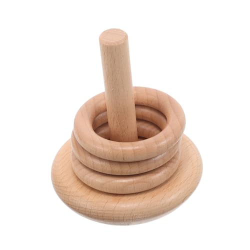 FRCOLOR Buchenholzgebäude Ringwurf für Kleinkinder Spielspielzeug aus Holz stapeln Hinterhof-Wurfspiel Lernspielzeug für Kleinkinder Holzstapelspielzeug hölzern Beige von FRCOLOR
