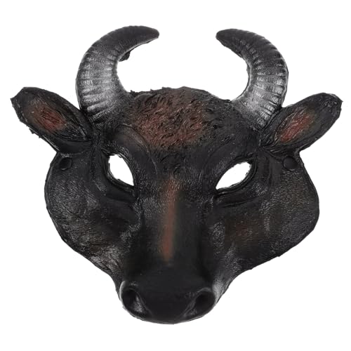 FRCOLOR Bull Mask Tiermaske Halloween Kostüm Requisite für Kreative Partys Cosplay Robustem PU Material Einzigartiges Gruseliges Design Atmungsaktiv FRCOLOR Bull Mask Tiermaske Halloween Kostüm Requisite für Kreative Partys Cosplay Robustem PU Material Einzigartiges Gruseliges Design Atmungsaktiv von FRCOLOR