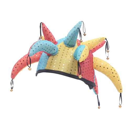 FRCOLOR Bunte Clown Kappe mit Glocken Halloween Kostüm Accessoire Verstellbar für Karneval Maskenball und Bühnenauftritte Unisex FRCOLOR Bunte Clown Kappe mit Glocken Halloween Kostüm Accessoire Verstellbar für Karneval Maskenball und Bühnenauftritte Unisex von FRCOLOR
