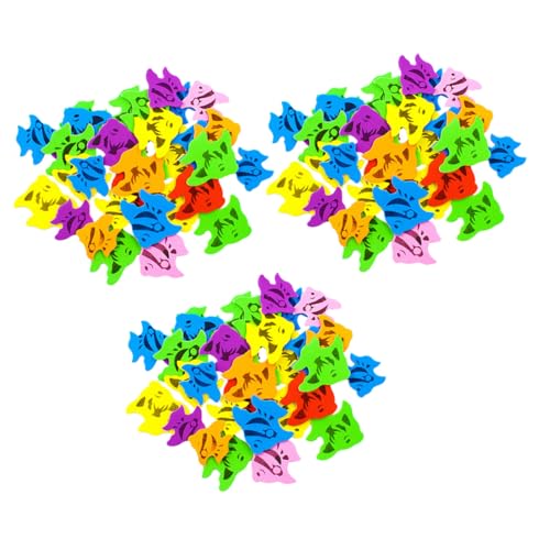 FRCOLOR Bunte Fischform Eva Schwamm Sticker Selbstklebend für DIY Kreativprojekte Scrapbooking Belohnung Jungen Mädchen Schulmaterial von FRCOLOR