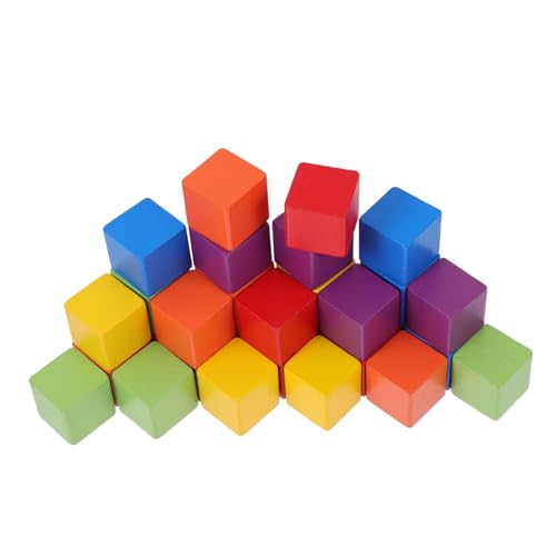 FRCOLOR Bunte Holzbausteine aus Buchenholz Teiliges Geometrische Bauklötze Pädagogisches Konstruktionsspielzeug für Ab Jahren Fördert Kreativität und Motorische Entwicklung von FRCOLOR