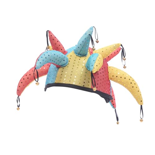 FRCOLOR Bunter Clownhut für Halloween Masquerade Lustige Kostüm Hut für Karneval Party Weiches Material mit Glitzer für Männer und Frauen als Fotorequisit und für Freunde von FRCOLOR