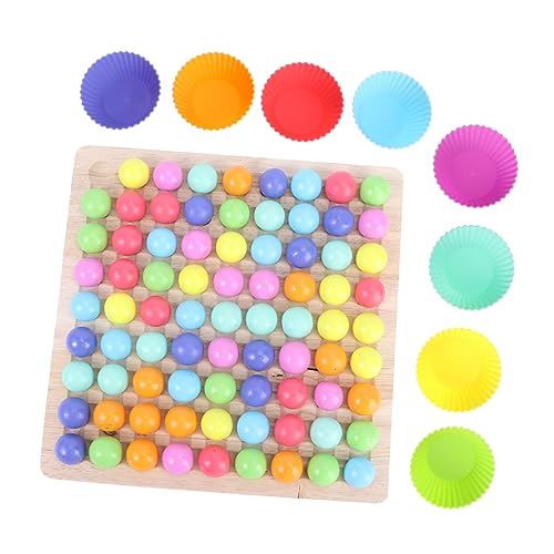 FRCOLOR Buntes Holzperlen für Pädagogisches Ball Puzzle Interaktives Eltern Junge Mädchen Lernspielzeug Fördert und Farbenerkennung für Mädchen und Jungen von FRCOLOR