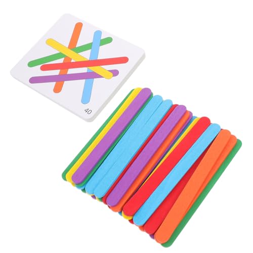 FRCOLOR Buntes Logikspiel Holzstäbe für Montessori Lernspielzeug Kreatives Denkspiel Motorischer Fähigkeiten und Kognitiver Entwicklung Vorschule von FRCOLOR