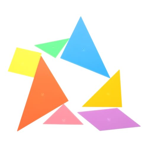 FRCOLOR Buntes Tangram-Puzzle für Lernspielzeug mit Farbigen Kunststoffteilen Logisches Denkspiel Hand-Augen-koordination Fördernd Mathe-lernhilfe für Grundschüler Großes Format von FRCOLOR