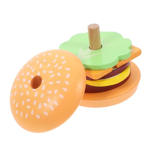 FRCOLOR Burger Kleinkindspielzeug Montessori Ringstapelspielzeug Montessori Lernspielzeug Vorschulspielzeug Fake Hamburger Puzzles Für Kleinkind Lernspielzeug Feinmotorik von FRCOLOR