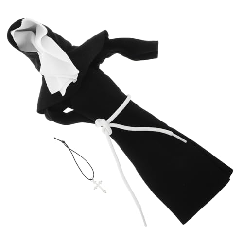 FRCOLOR Charmantes Nonnen Puppenkostüm mit Silbernem Muster und Halskette Kreative Spielkleidung für Rollenspiele und Kirchenszene Vielseitig Kombinierbar als Heiliges Puppenzubehör FRCOLOR Charmantes Nonnen Puppenkostüm mit Silbernem Muster und Halskette Kreative Spielkleidung für Rollenspiele und Kirchenszene Vielseitig Kombinierbar als Heiliges Puppenzubehör von FRCOLOR