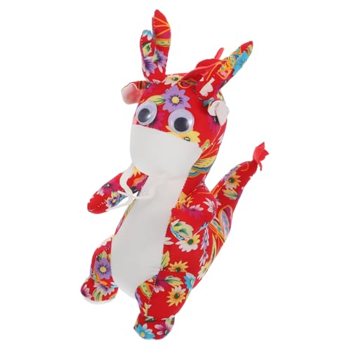 FRCOLOR Chinesischer Stil Plüsch Drache Kuscheltier Weiches Stofftier mit Lebendigem Ausdruck Leichtes Material Festliche Neujahrsdekoration und für Familie und Freunde von FRCOLOR