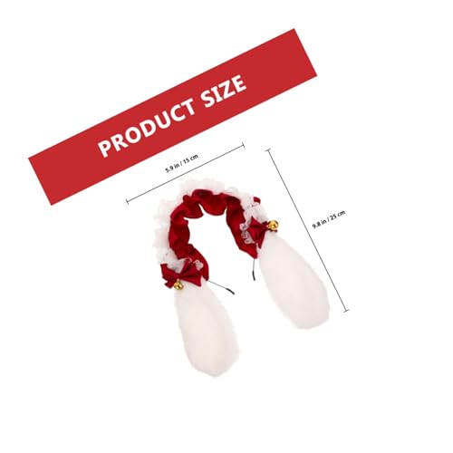 FRCOLOR Cosplay Hasenohren Stirnband mit Weiße und Weinrote Plüschohren Leichtes Wiederverwendbares Kostümzubehör für Karneval Maskerade Musikfestival und Rollenspiel von FRCOLOR