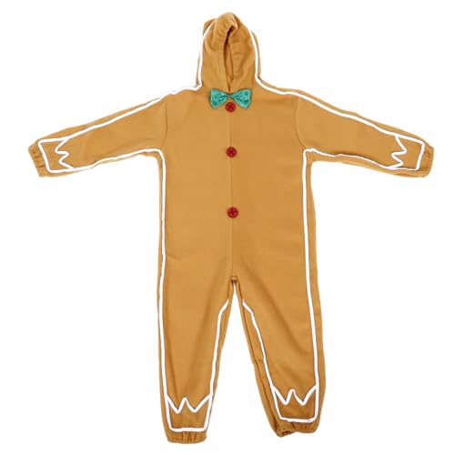 FRCOLOR Cosplay Kostüm Gingerbread Man aus Polyester Angenehm und Leicht Wiederverwendbar für Weihnachten Bühnenauftritte Partys und Fotoshootings für Jungen und Mädchen von FRCOLOR