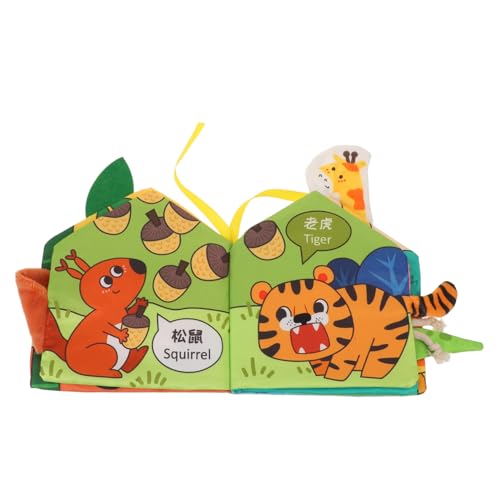 FRCOLOR Crinkle Stoffbuch für Junge Mädchen Monate Interaktives Reißfestes Beißspielzeug Weiches Lernspielzeug zur Frühkindlichen Entwicklung Sicher und Leicht zu Reinigen von FRCOLOR