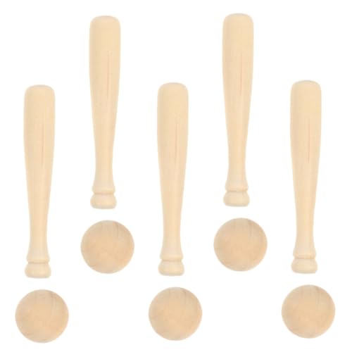 FRCOLOR DIY Baseball Modelle Teilig aus Naturbelassenem Holz Kreative Malspielzeug Baseballschläger und Ball zum Bemalen Glatte Oberfläche für Familienaktivitäten von FRCOLOR