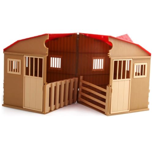 FRCOLOR DIY Bauernhof Spielset Farm Modellspielzeug mit Mini Bauernhaus Zäunen Gemüse Forke und Besen Kunststoff Kreatives Lernspielzeug für Fantasievolles und Partys von FRCOLOR
