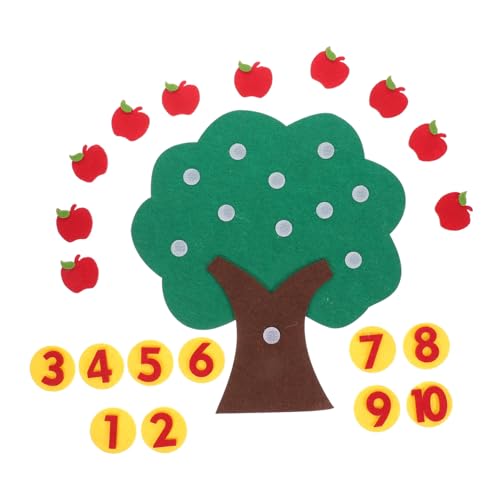 FRCOLOR DIY Filz Apfel Lernspielzeug Mathe Puzzle Pädagogisch Zahlen Lernen Vorschule Kognitive Paarung für Vorschulkinder von FRCOLOR