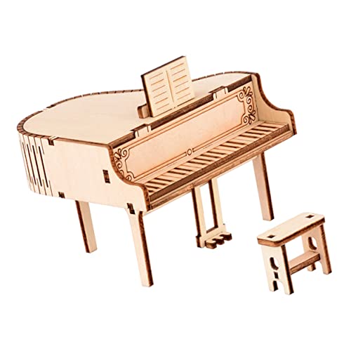 FRCOLOR DIY Holz Klavier Musikbox Bastelset für Umweltfreundliches Puzzle Holzspieluhr zum Selberbauen ohne Kleber Kreatives Lernspielzeug von FRCOLOR
