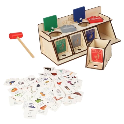 FRCOLOR DIY Holzspielzeug Müllsortierung Lernspielzeug für Pädagogisches Montessori Abfall und Recyclingspiel Fördert Feinmotorik Beobachtung und Umweltbewusstsein Einfach zu Montieren von FRCOLOR