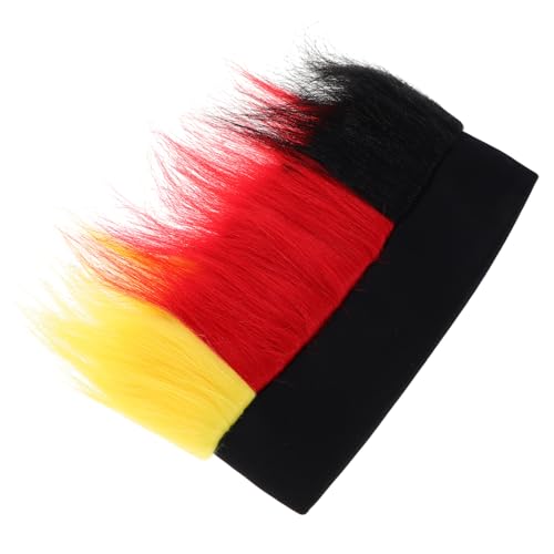 FRCOLOR Deutsche Fußball Fans Perücke Dreifarbig Gelb Rot Atmungsaktive Bequeme Kopfbedeckung für Sportveranstaltungen Cosplay Patriotisches Zubehör FRCOLOR Deutsche Fußball Fans Perücke Dreifarbig Gelb Rot Atmungsaktive Bequeme Kopfbedeckung für Sportveranstaltungen Cosplay Patriotisches Zubehör von FRCOLOR