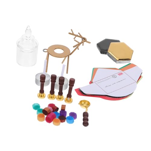 FRCOLOR Dollhouse Miniatur Wachssiegel Set Weihnachtsmotive Kreatives DIY Briefversiegelung Stempel Für Umschläge Puppenhaus Dekoration Zubehör von FRCOLOR