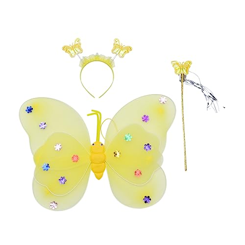 FRCOLOR Doppelschicht -Schmetterlingsflügelspielzeug Mädchen verkleiden sich mit Flügeln Feenflügel Flügel Kostüm Schmetterlingsflügelkostüm für Stoff Yellow FRCOLOR Doppelschicht -Schmetterlingsflügelspielzeug Mädchen verkleiden sich mit Flügeln Feenflügel Flügel Kostüm Schmetterlingsflügelkostüm für Stoff Yellow von FRCOLOR