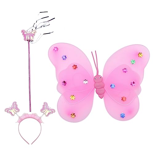 FRCOLOR Doppelschicht -schmetterlingsflügelspielzeug Schmetterlinge Led Feenflügel Party Stoff Rosa FRCOLOR Doppelschicht -schmetterlingsflügelspielzeug Schmetterlinge Led Feenflügel Party Stoff Rosa von FRCOLOR