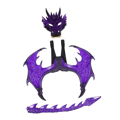 FRCOLOR Drachenflügel Schwanzkostümset für Cosplay Dinosauriermaske für Halloween Geburtstagsfeiern Leichtes Bequemes Leuchtende Farben Einfaches FRCOLOR Drachenflügel Schwanzkostümset für Cosplay Dinosauriermaske für Halloween Geburtstagsfeiern Leichtes Bequemes Leuchtende Farben Einfaches von FRCOLOR