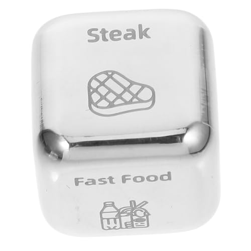 FRCOLOR Edelstahl Food Decision Dice mit Mehrseitigem Design Lustiges Party Spiel für Dinner und Jahrestag Tragbarer Essenswürfel für Familien und Robuster Entscheidungshelfer von FRCOLOR