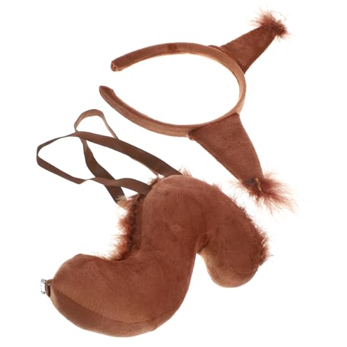 FRCOLOR Eichhörnchen Kostüm mit Weichem Stirnband und Leichtes Party Haarreif Zubehör für Cosplay Bühne Geburtstag Vielseitig Auffällig für Fotos von FRCOLOR