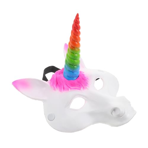 FRCOLOR Einhornmaske PU Schaum Realistische Kostümmaske für Erwachsene für Halloween Karneval Maskenbälle und Motto Partys Bunten Farben von FRCOLOR
