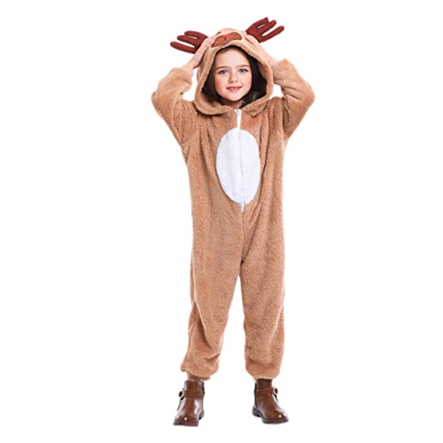 FRCOLOR Elch-kostüm Fleece Tierkostüm Waldtier Kostüm Dunkel-khaki Cosplay Kleidung für Rollenspiele und Karneval von FRCOLOR