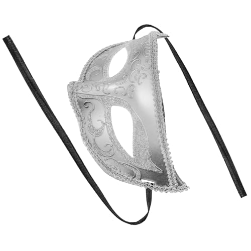FRCOLOR Elegante Damen Spitzen Maske Silber für Karneval Fasching Halloween Cosplay Party Kostüm Ball Masquerade Accessoire von FRCOLOR