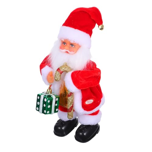 FRCOLOR Elektrische Musikalische Weihnachtsmann Figur mit Musik und Lustigen Sichere Glatte Oberfläche Festliche Dekoration für Party Tischdeko von FRCOLOR