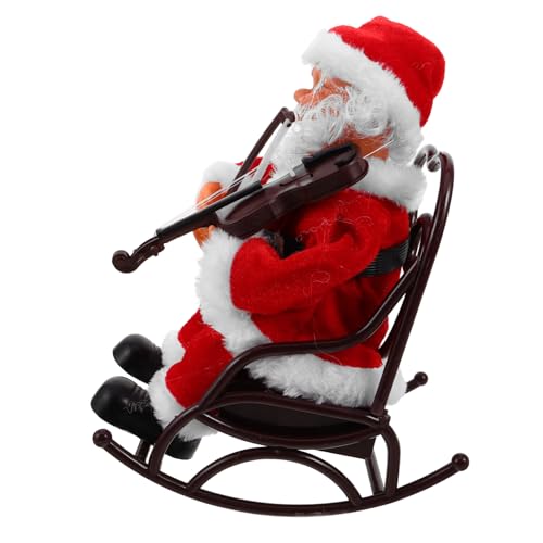 FRCOLOR Elektrische Weihnachtsmann-Figur mit Musik und Cartoonartiges Weihnachtsdekorationsspielzeug für Tisch Vielseitiges Partyspielzeug und Festlicher Weihnachtsgeschenkartikel von FRCOLOR