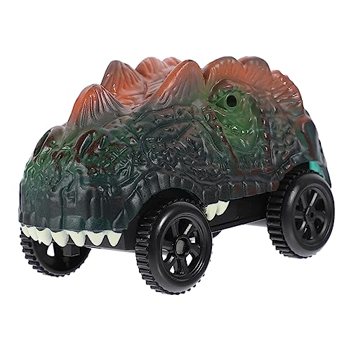 FRCOLOR Elektrisches Dinosaurier Schienenauto Robustes Rennwagen Fahrzeug ohne Batterien und Licht Kompatibel mit Glatten Oberflächen Leichter Dino Kinderwagen für Jungen und Mädchen von FRCOLOR