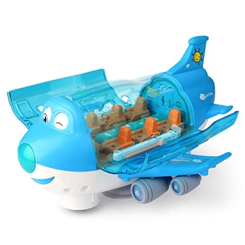 FRCOLOR Elektrisches Flugzeug mit Musik und Licht Drehbar Motorisiertes Lernspielzeug für Neugeborene Motorik und Hand Auge Koordination für Junge Mädchen von FRCOLOR
