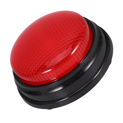 FRCOLOR Elektronischer Spielbutton mit Licht und Alarmton Roter Party Knopf für Wettbewerbe und Reaktionsspiele Batteriebetrieben Robustes Kunststoffmaterial von FRCOLOR
