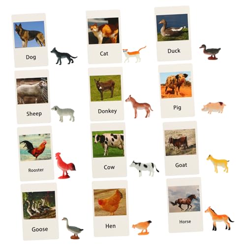 FRCOLOR Eltern Junge Mädchen Interaktives Tiermodell Lustiges Kognitives Lernspielzeug für Früherziehung Realistische Tierfiguren mit Glatter Oberfläche Sicher und Kreativitätsfördernd von FRCOLOR
