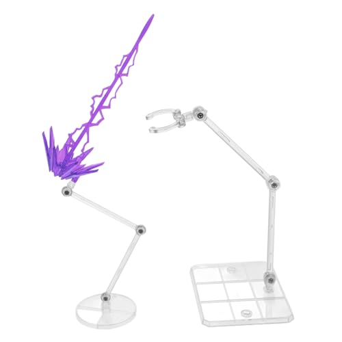 FRCOLOR Energie Displayständer mit Transparenten Verstellbaren Figurenhaltern für Modellfiguren Stabile Kunststoffbasis Tragbarer Halter für Sammlerstücke und Puppen von FRCOLOR