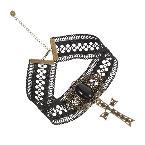 FRCOLOR Extravaganter Halloween Skelett Halskette für Damen Vintage Kreuz Design Clavicle Chain für Halloween Partys und Schicke Outfits FRCOLOR Extravaganter Halloween Skelett Halskette für Damen Vintage Kreuz Design Clavicle Chain für Halloween Partys und Schicke Outfits von FRCOLOR