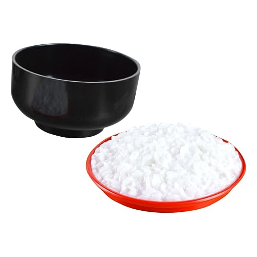 FRCOLOR Fake Rice Food Prop Realistisches Kunstreis in Schwarzer Schüssel Dekorative Requisite für Fotografie Restaurant und FRCOLOR Fake Rice Food Prop Realistisches Kunstreis in Schwarzer Schüssel Dekorative Requisite für Fotografie Restaurant und von FRCOLOR