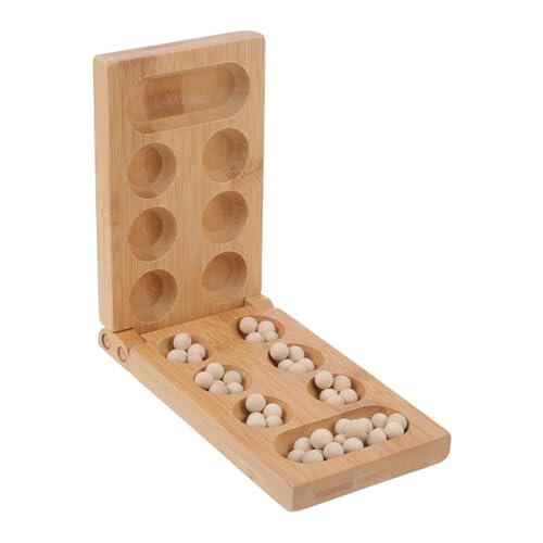 FRCOLOR Faltbares Mancala Brettspiel aus Bambus Strategisches Denkspiel für Fördert Gedächtnis Geduld und Hand Auge koordination Kleines Platzsparendes Intelligenzspielzeug von FRCOLOR