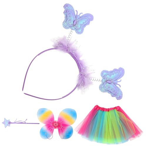 FRCOLOR Feen Kostümset für Mädchen mit Schimmernden Schmetterlingsflügeln Tüllrock Haarband und Zauberstab für Halloween Karneval und Kostümpartys FRCOLOR Feen Kostümset für Mädchen mit Schimmernden Schmetterlingsflügeln Tüllrock Haarband und Zauberstab für Halloween Karneval und Kostümpartys von FRCOLOR